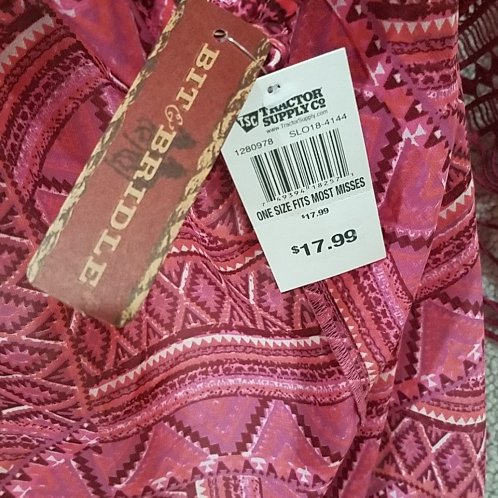 Bit & Bridle Sheer Ruana w Fringe Plus OS Misses - Picture 7 of 7